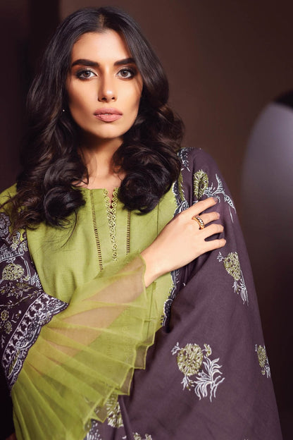 Alkaram - 3 Pc Printed Lawn Suit With Printed Dupatta