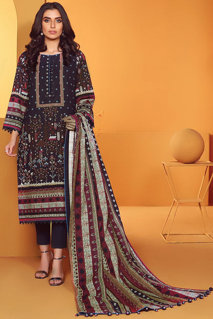 3 Pc Printed Lawn Suit With Printed Dupatta