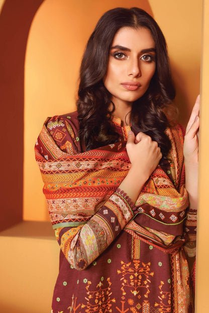 Alkaram - 3 Pc Printed Lawn Suit With Printed Dupatta