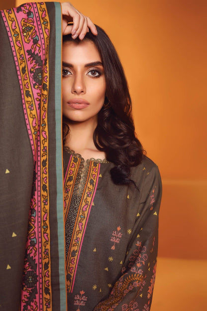 Alkaram - 3 Pc Printed Lawn Suit With Printed Dupatta