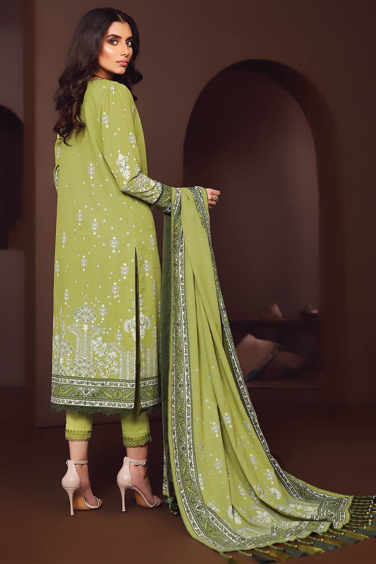 Alkaram - 3 Pc Printed Lawn Suit With Printed Dupatta