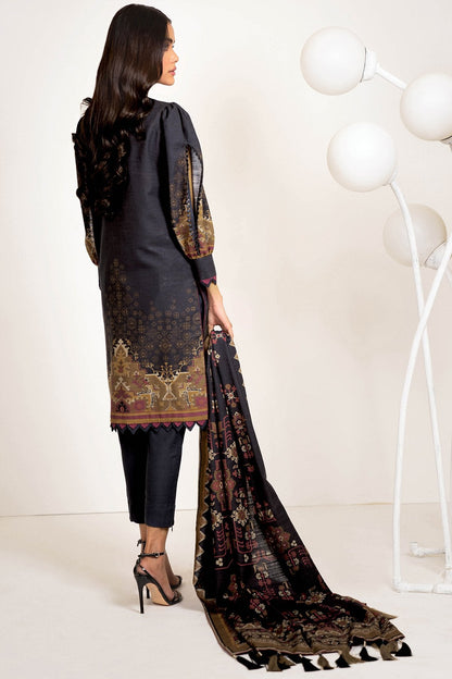 Alkaram - Three Piece Embroidered Khaddar Suit With Printed Khaddar Dupatta