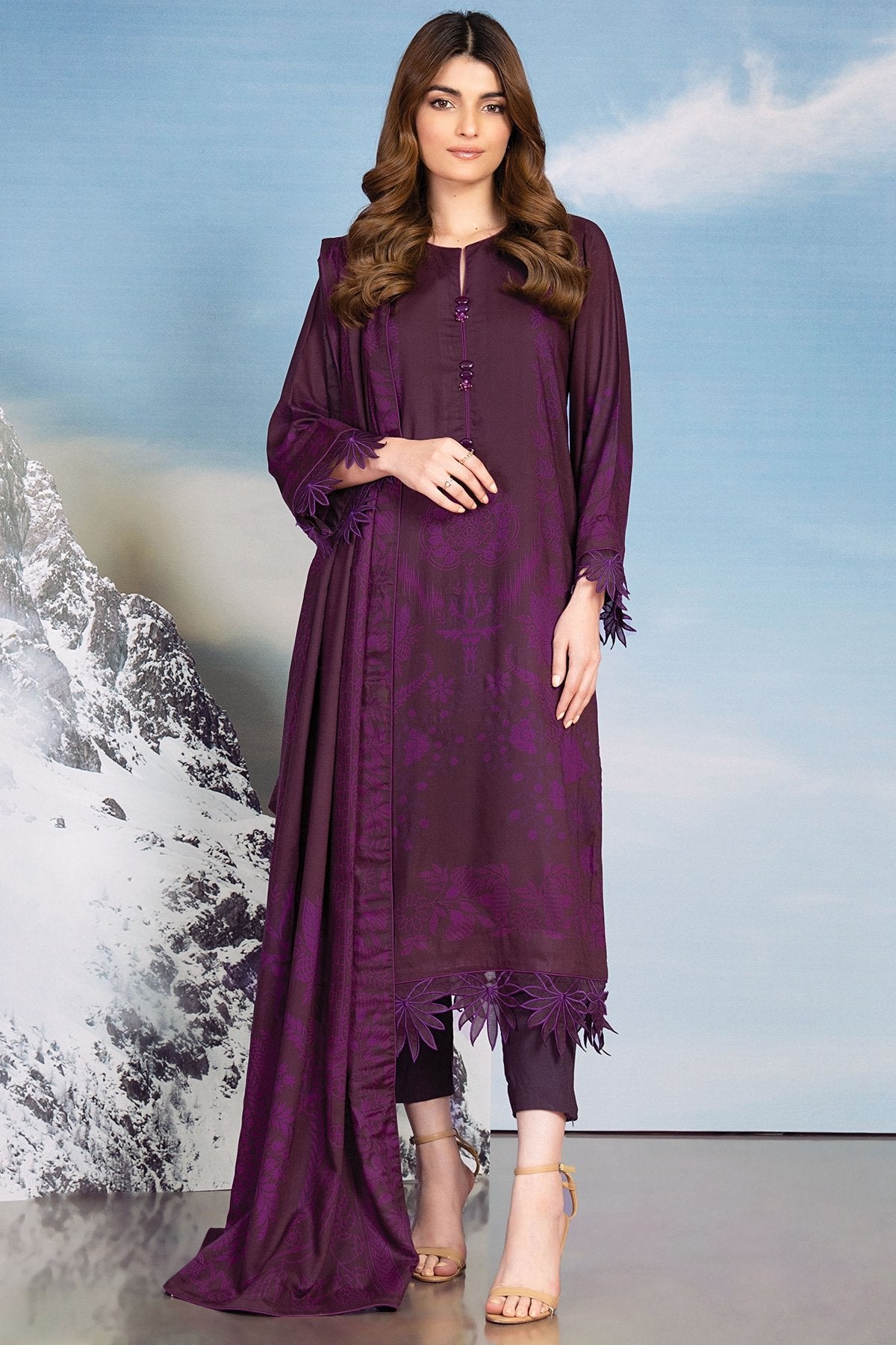 Alkaram - 2 Pc Printed Viscose Suit With Viscose Dupatta