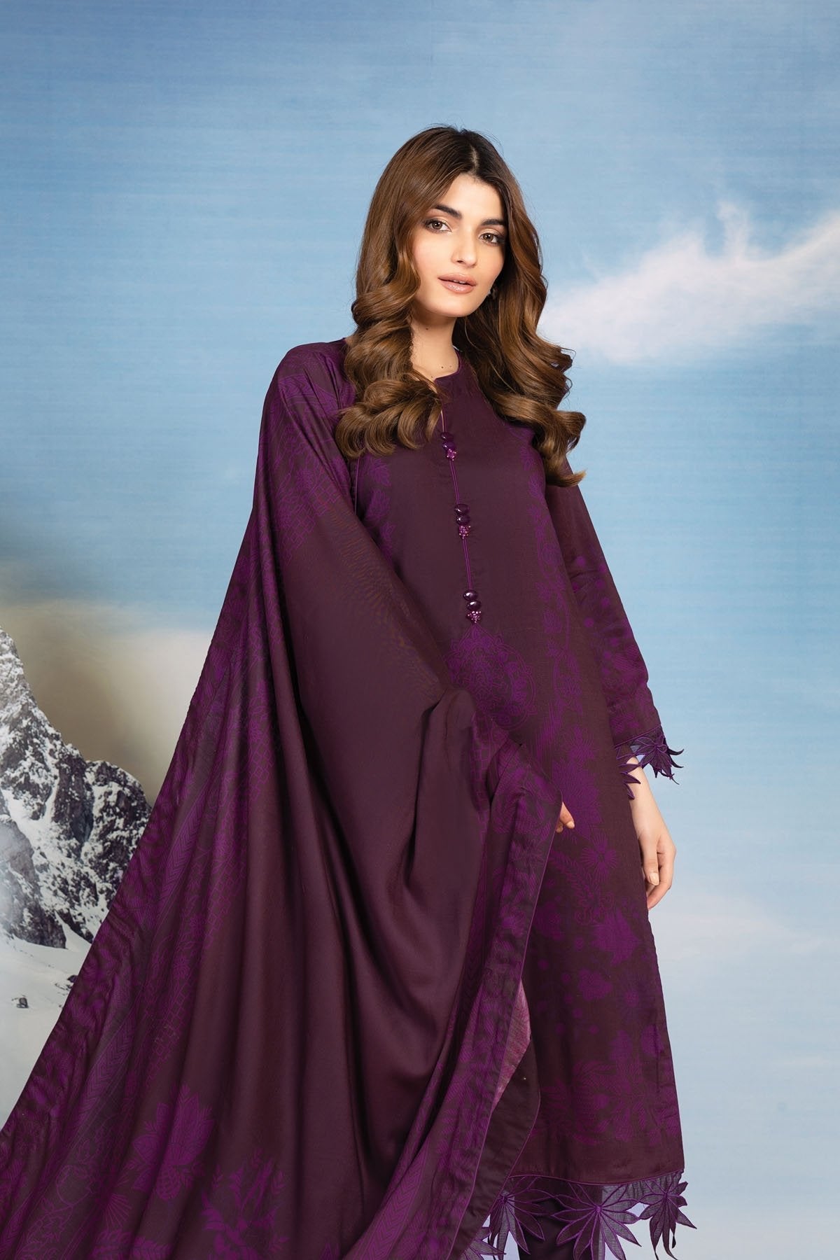 Alkaram - 2 Pc Printed Viscose Suit With Viscose Dupatta