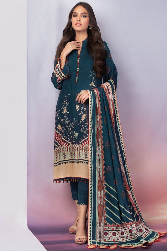 3 Pc Printed Viscose Suit With Viscose Dupatta