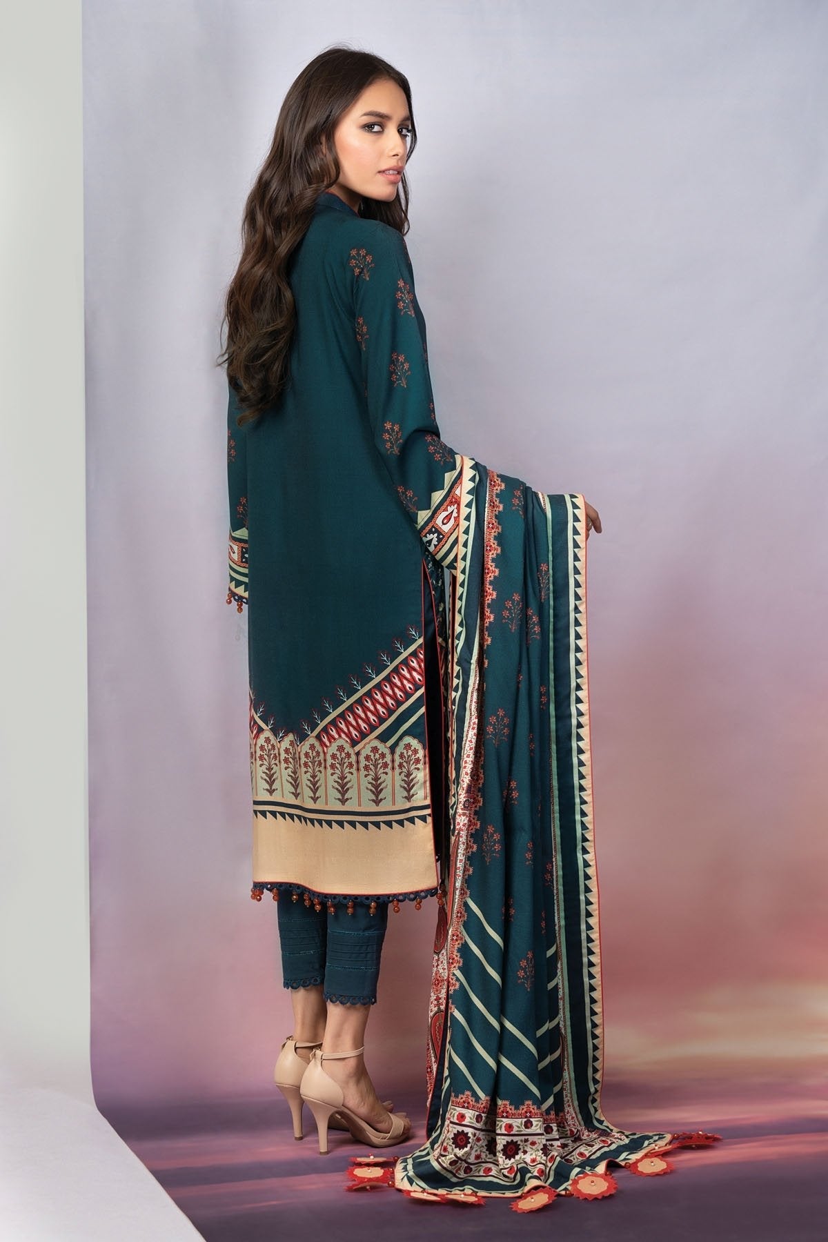 Alkaram - 3 Pc Printed Viscose Suit With Viscose Dupatta