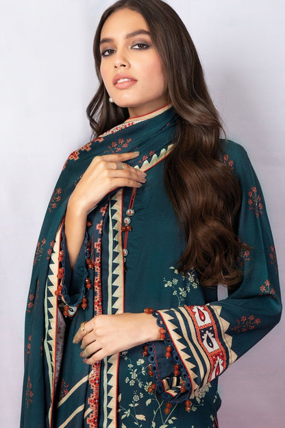 Alkaram - 3 Pc Printed Viscose Suit With Viscose Dupatta