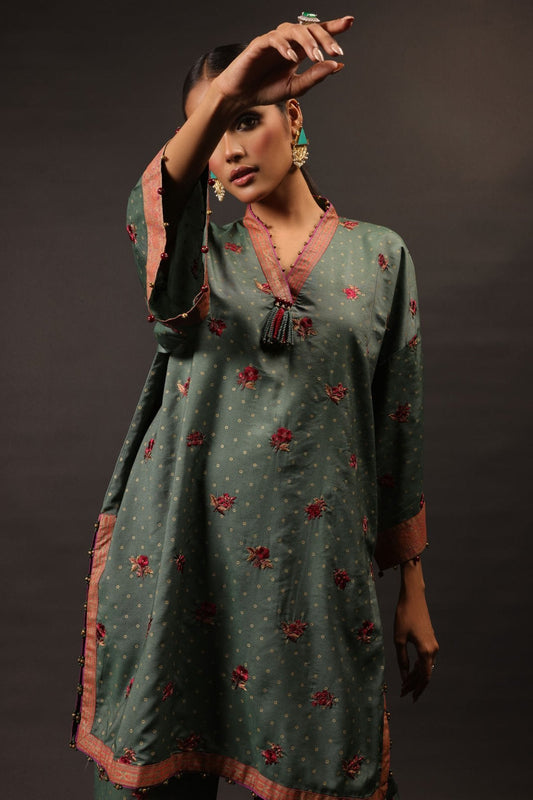 Embroidered Silk Fabric