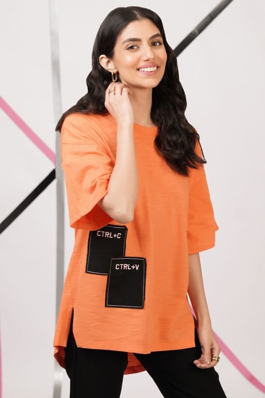 Cotton Slub Jersey Long Shirt