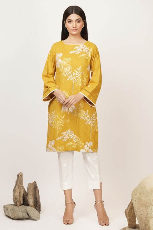 Dyed Embroidered Dobby Kurti