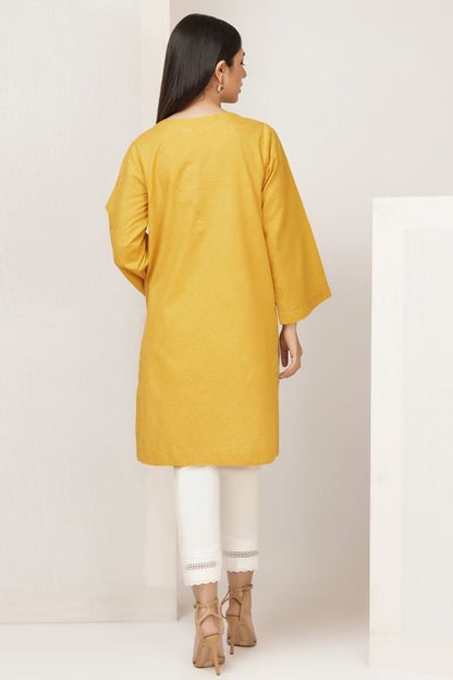 Dyed Embroidered Jacquard Kurti