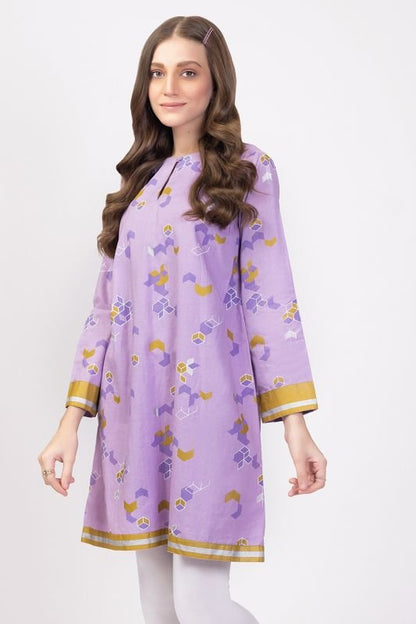 Dyed Embroidered Cambric Kurti