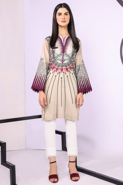 Dyed Embroidered Satin Kurti