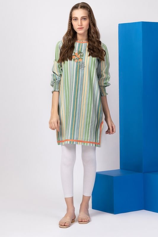 Printed Embroidered Lawn Kurti