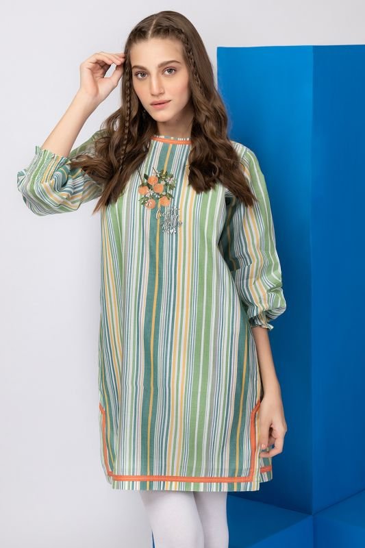 Printed Embroidered Lawn Kurti