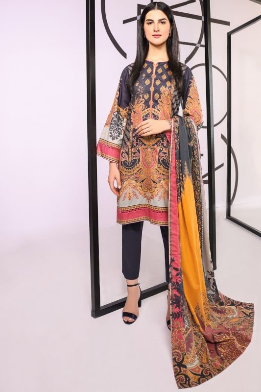 3 Pc Printed Lawn Suit