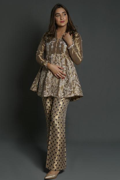 Gold Tissue Peplum