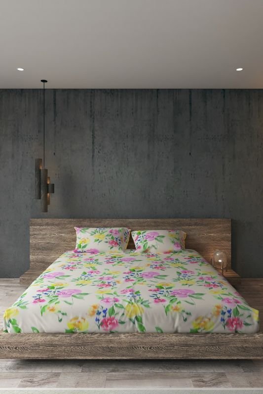 Alkaram - Printed Satin Luxury Bedsheet Set T-300