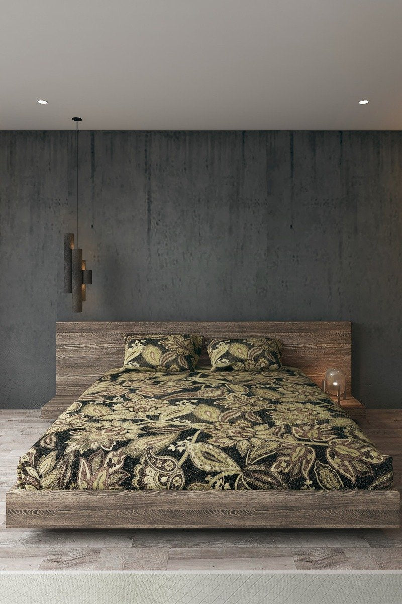 Alkaram - Printed Satin Luxury Bedsheet Set T-300