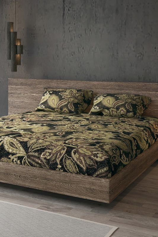 Alkaram - Printed Satin Luxury Bedsheet Set T-300