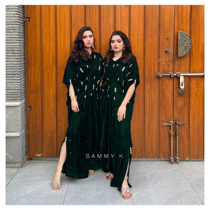 Sammy K - Bottle Green Velvet Caftan