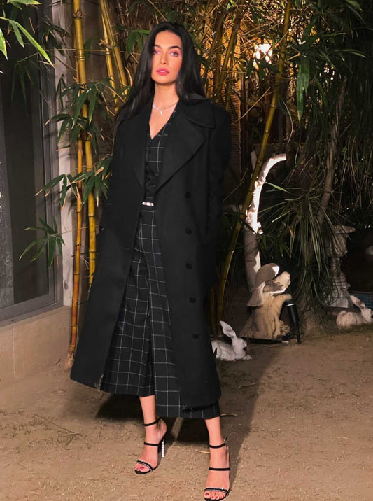 Chaos - The Black Raven ; Vogue Edition Long Black Coat Women