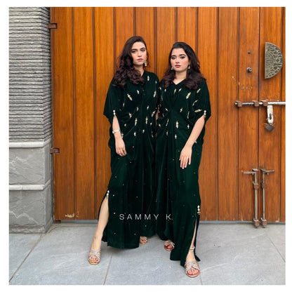 Sammy K - Bottle Green Velvet Caftan