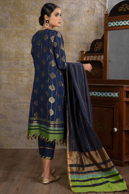 Alkaram - 3 Pc Embroidered Jacquard Suit With Jacquard Dupatta