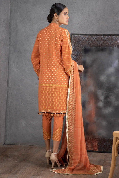 Alkaram - 3 Pc Woven Jacquard Suit With Chiffon Dupatta