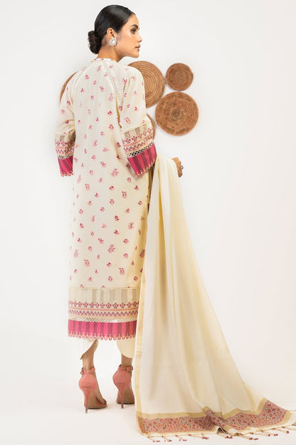 3 Pc Jacquard Suit With Shawl
