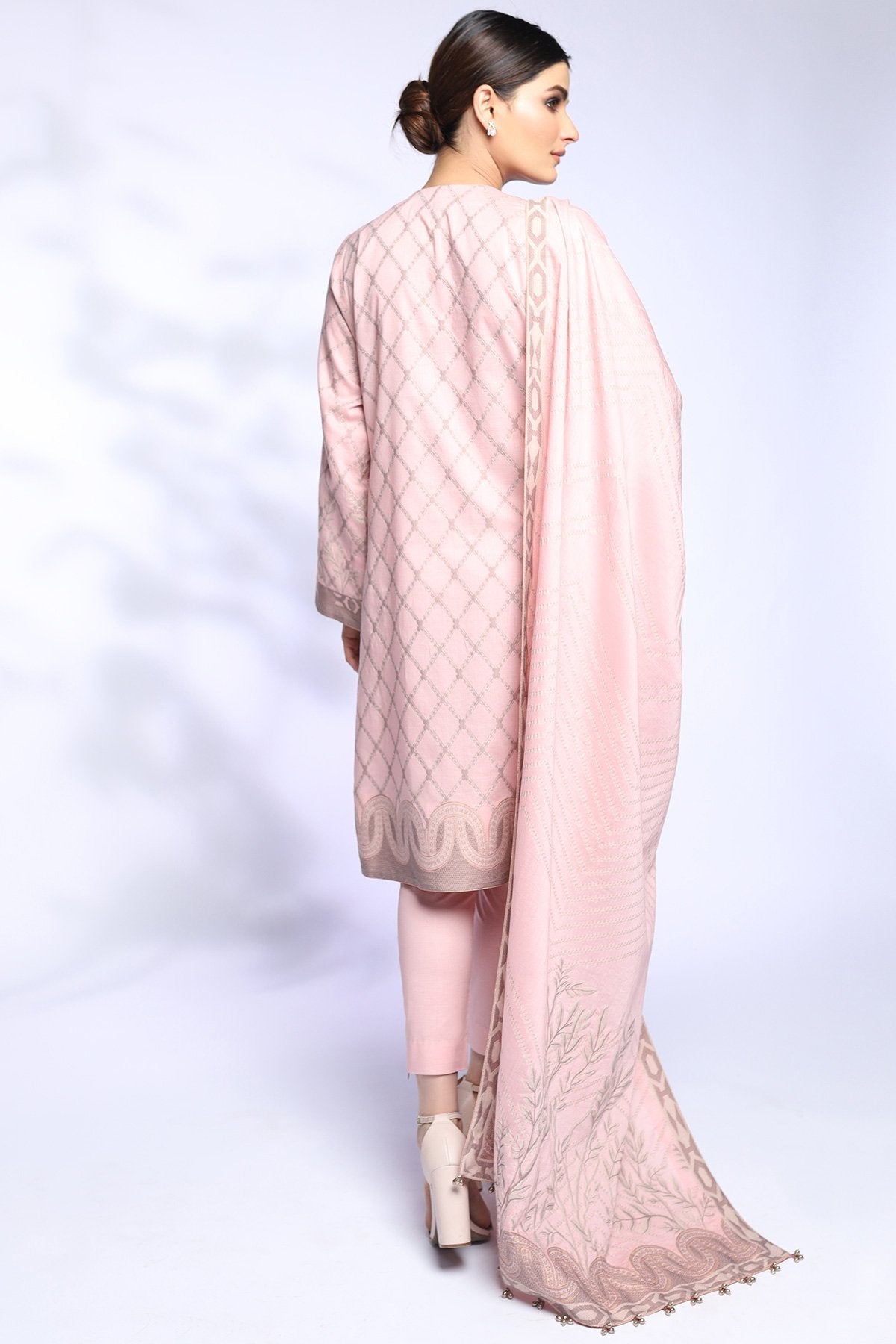 Alkaram - 3 Pc Printed Jacquard Suit With Jacquard Dupatta