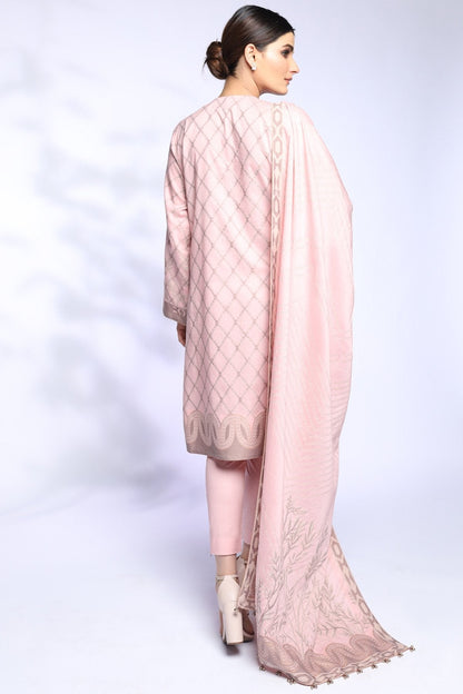 Alkaram - 3 Pc Printed Jacquard Suit With Jacquard Dupatta