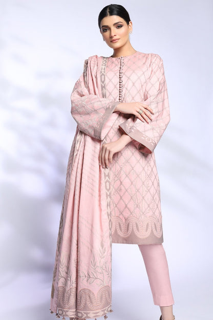 Alkaram - 3 Pc Printed Jacquard Suit With Jacquard Dupatta
