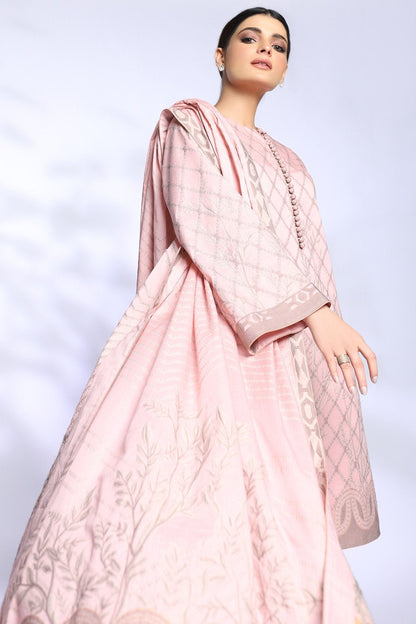 Alkaram - 3 Pc Printed Jacquard Suit With Jacquard Dupatta