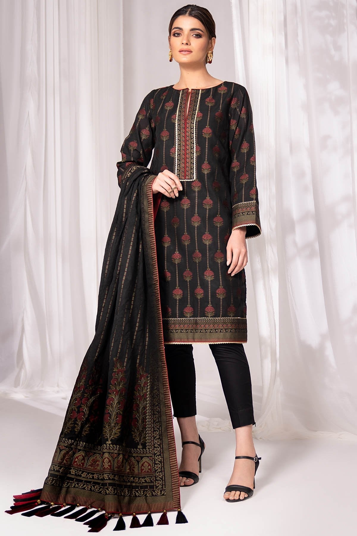 Alkaram - Three Piece Jacquard Suit with Jacquard Dupatta