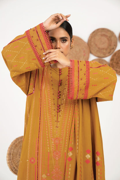 3 Pc Jacquard Suit With Jacquard Dupatta