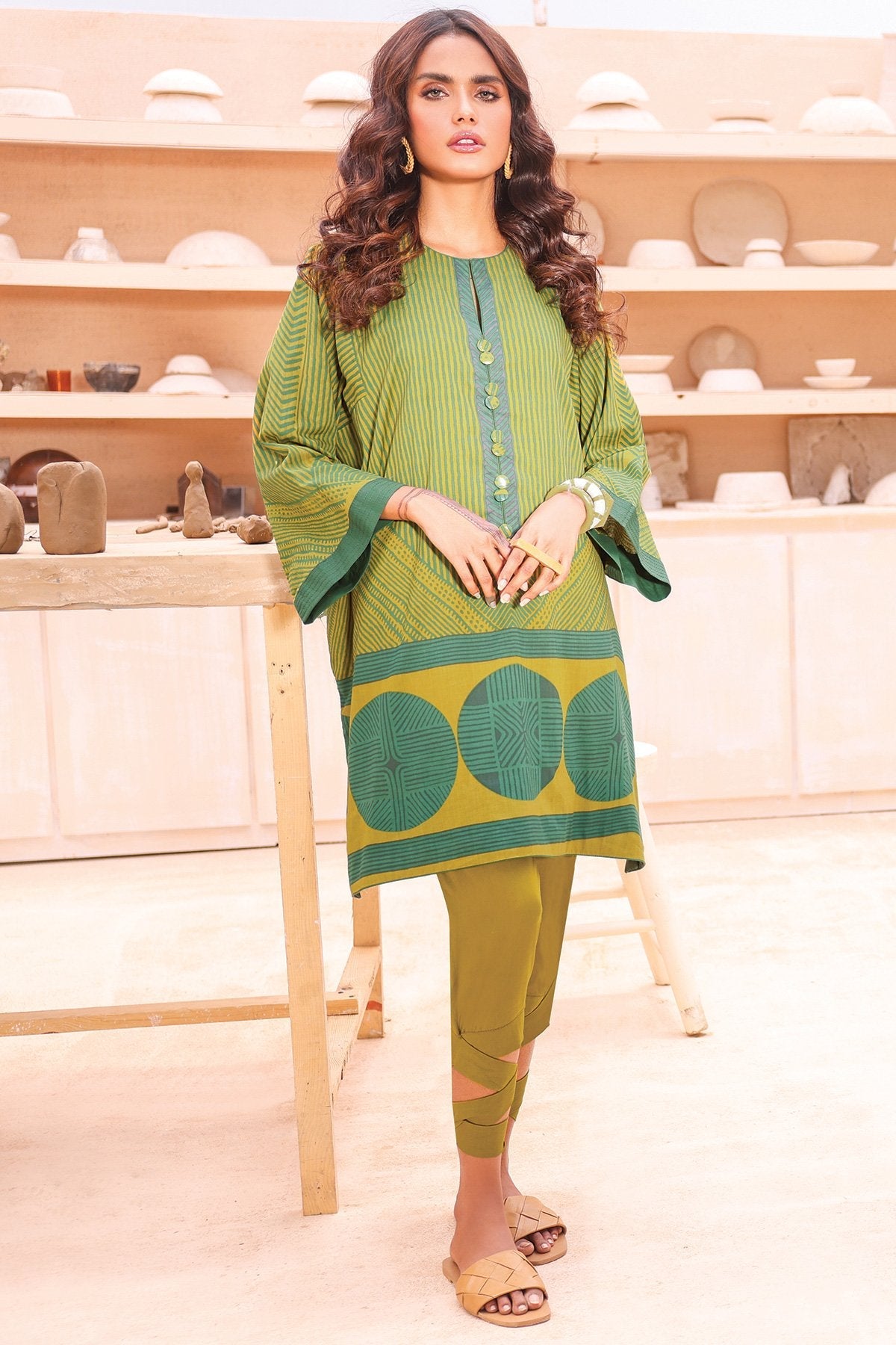Alkaram - 2 Pc Printed Lawn Suit With Cambric Trouser