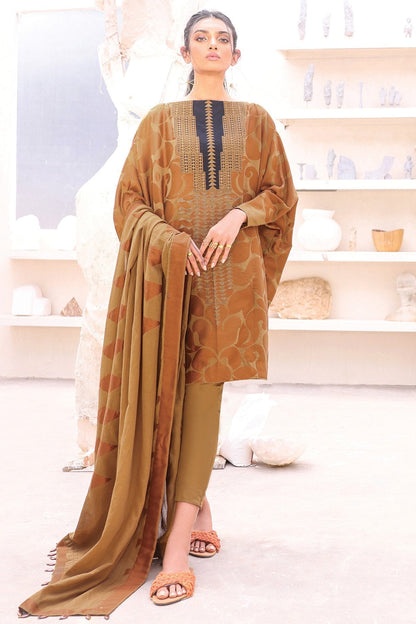 Alkaram - 3 Pc Embroidered Suit With Jacquard Dupatta