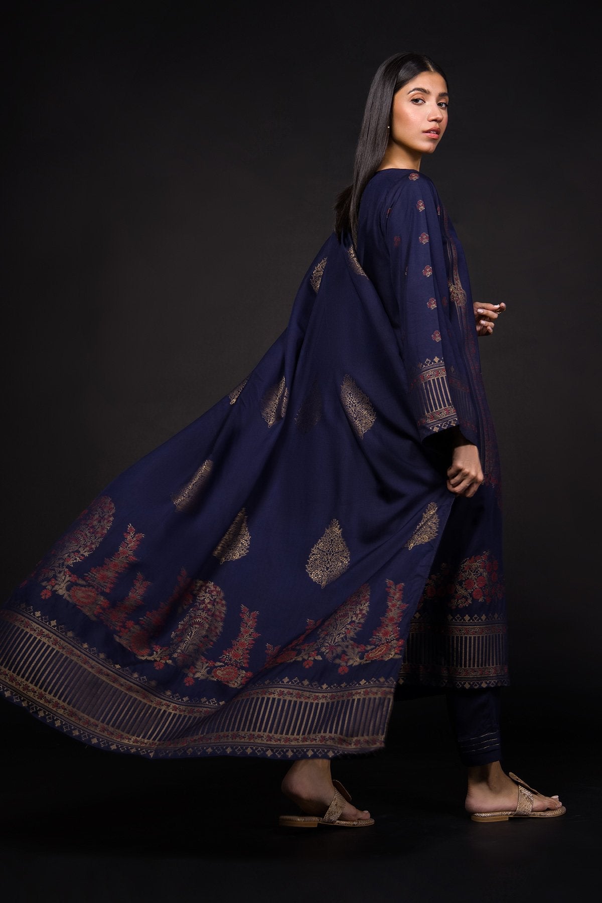 3 Pc Printed Jacquard Outfit