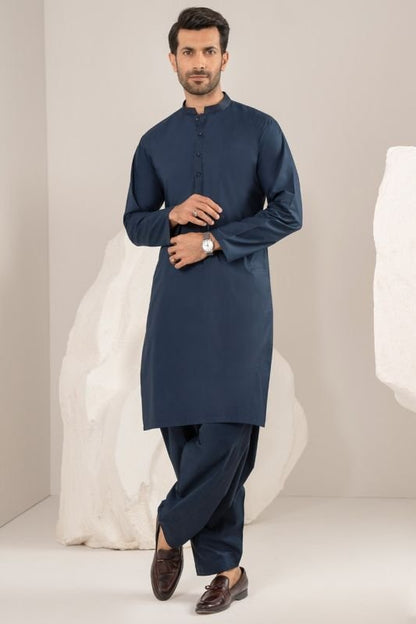 Dyed Embroidered Latha Shalwar Kameez