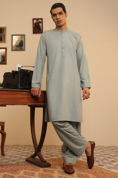 Dyed Embroidered Blended Shalwar Kameez