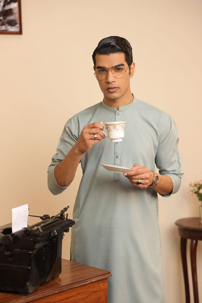 Dyed Embroidered Blended Shalwar Kameez