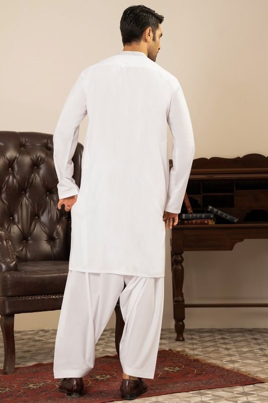 Dyed Embroidered Blended Shalwar Kameez