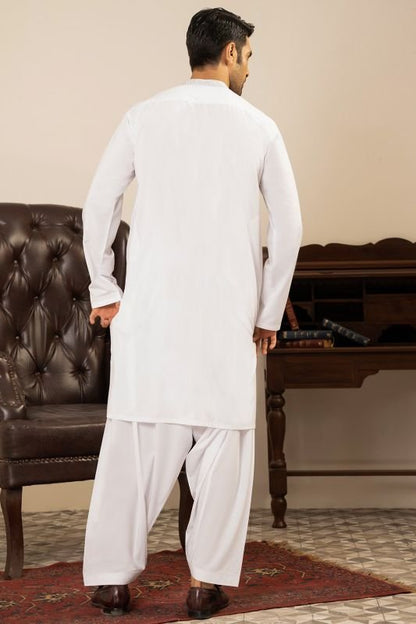 Dyed Embroidered Blended Shalwar Kameez