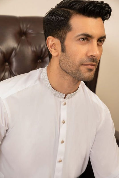 Dyed Embroidered Blended Shalwar Kameez