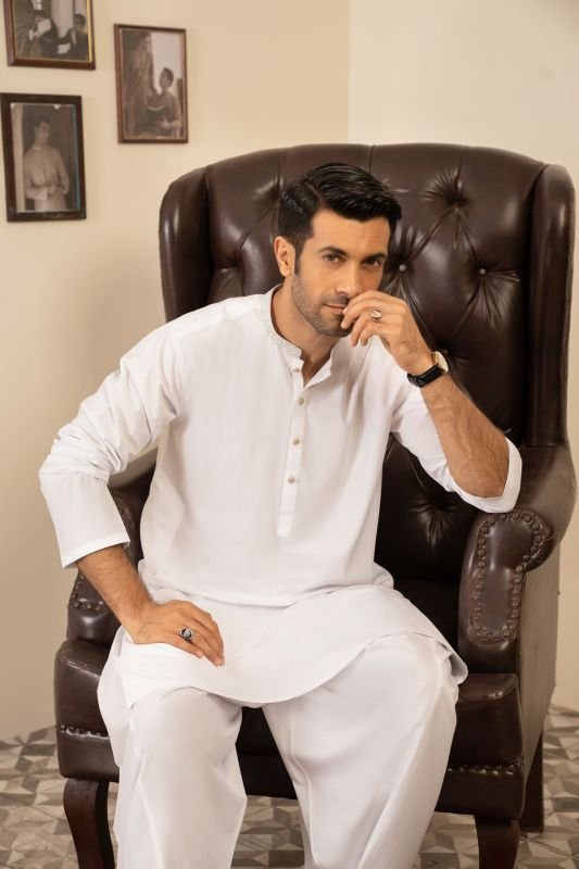 Dyed Embroidered Blended Shalwar Kameez