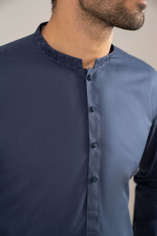 Dyed Embroidered Cotton Shalwar Kameez
