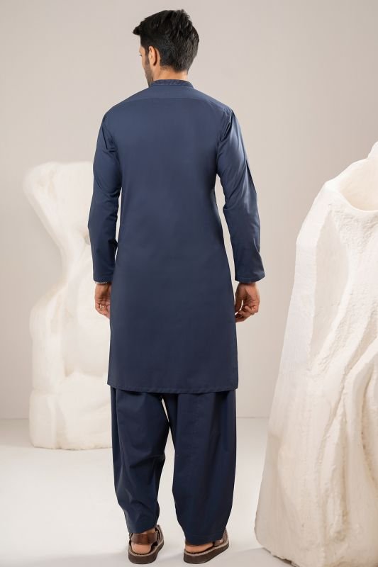Dyed Embroidered Cotton Shalwar Kameez