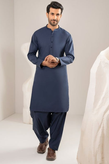 Dyed Embroidered Cotton Shalwar Kameez