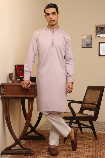 Dyed Embroidered Ribbed Cotton Kurta